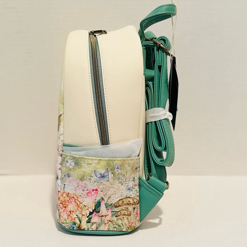 Loungefly Disney NWT Peter Pan Tinker Bell Flowers Mini Backpack - Picture 2 of 6